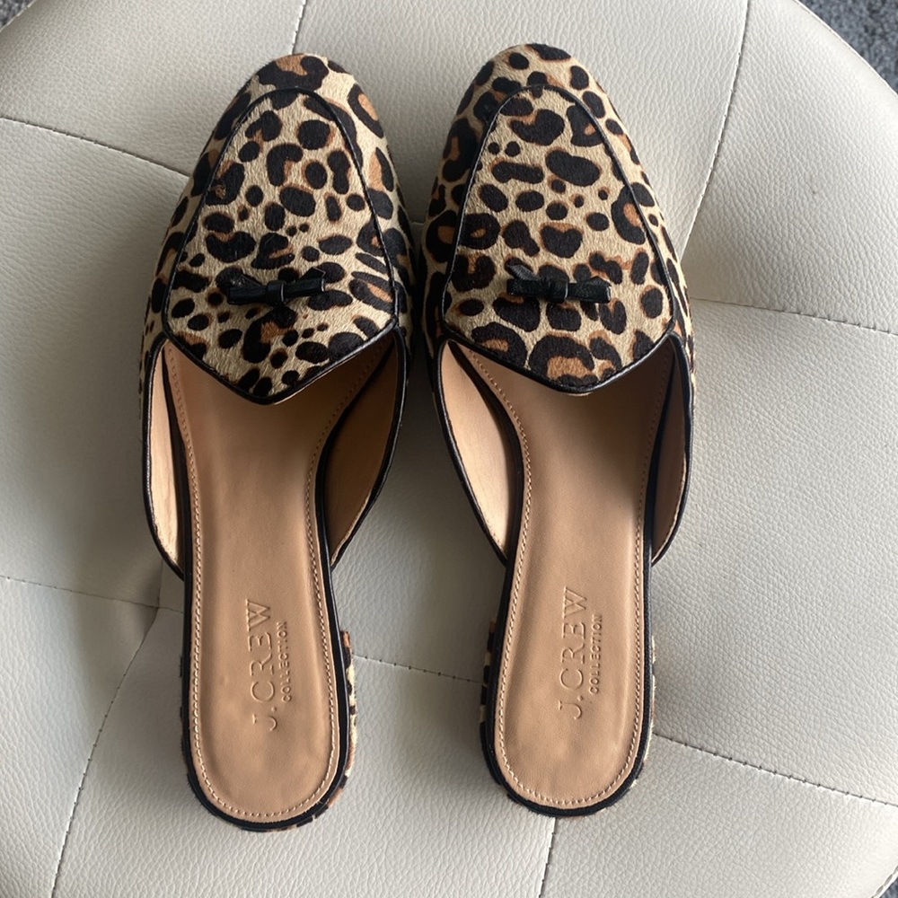 J. Crew Animal Print Mules with Black Accents - Picture 2 of 4